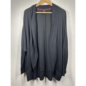 Db Sunday Cardigan Sweater Womens XL Black Open Front Ribbed Knit Casual‎ Layer
